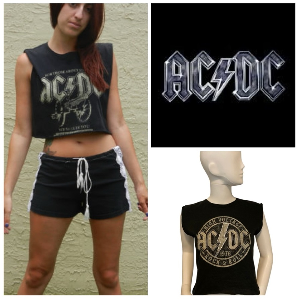 🆕🎸 AC/DC CROP COTTON TANK TOP 🎸🆕